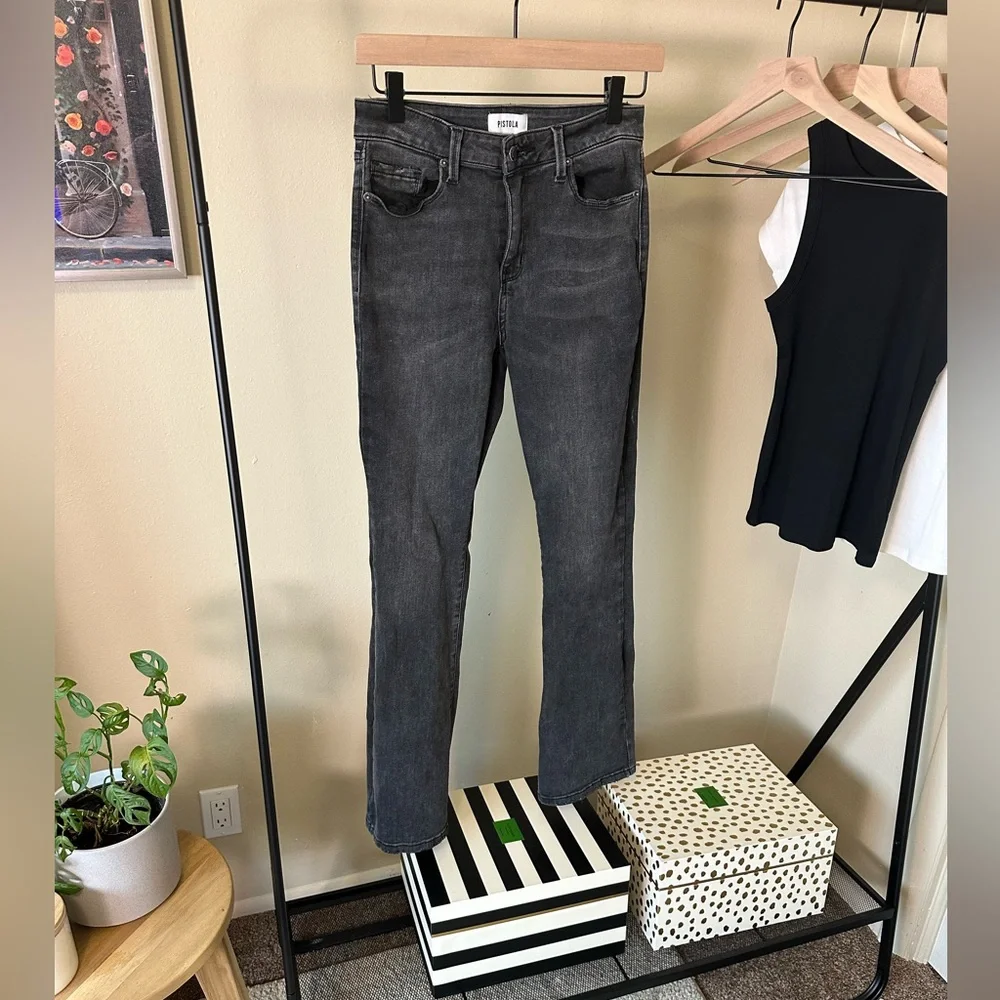 Pistola Dana Bootcut Jeans in Washed Black Size 26 - Picture 3 of 12